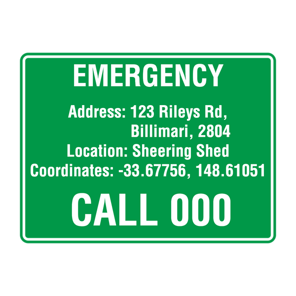 Custom Text Emergency Sign - Australian Safety Signs