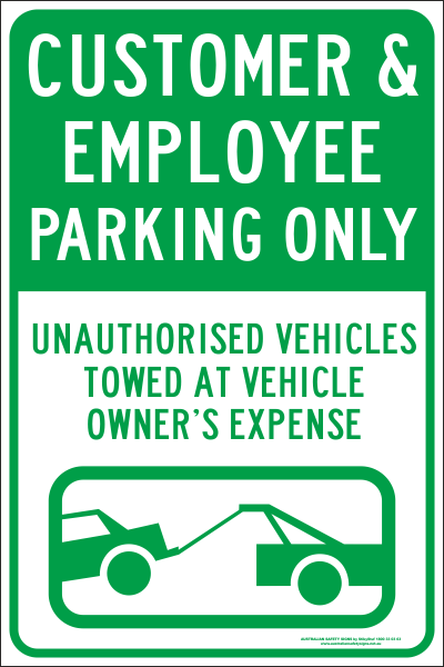 CUSTOMER & EMPLOYEE PARKING ONLY