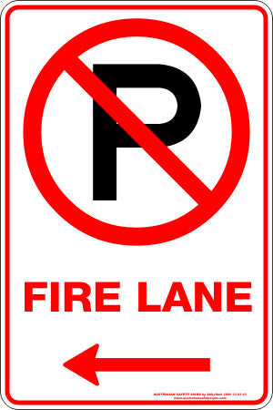 FIRE LANE P LEFT ARROW