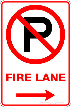 FIRE LANE P RIGHT ARROW