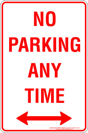 NO PARKING ANYTIME SPAN ARROW