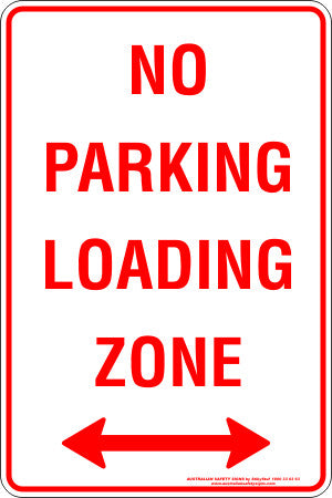 NO PARKING LOADING ZONE SPAN ARROW