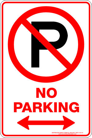 NO PARKING P SPAN ARROW