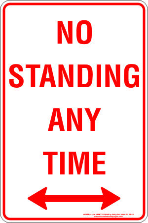 NO STANDING AT ANY TIME SPAN ARROW