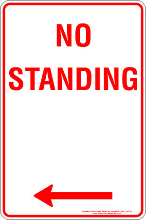 NO STANDING LEFT ARROW