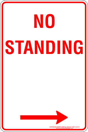 NO STANDING RIGHT ARROW