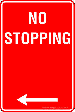 NO STOPPING LEFT ARROW