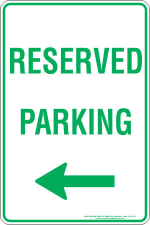 RESERVED PARKING LEFT ARROW
