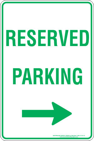RESERVED PARKING RIGHT ARROW