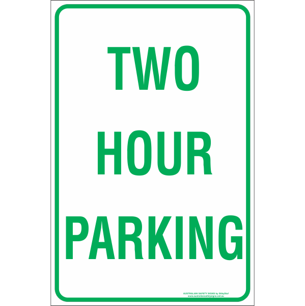 Two Hour Parking Carpark sign