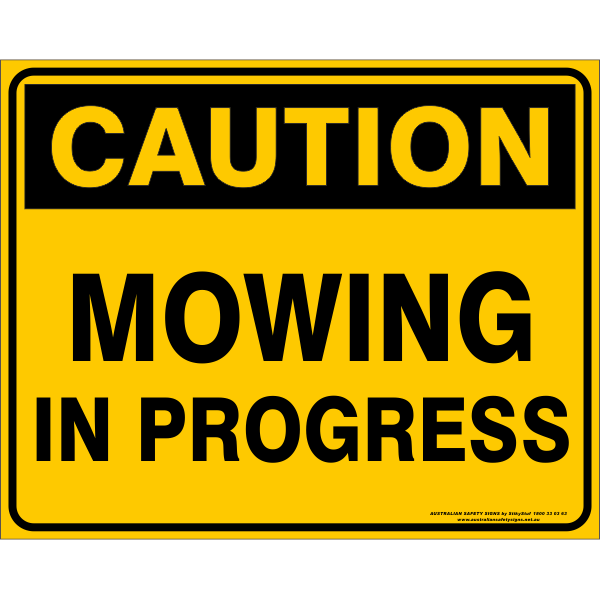 MOWING IN PROGRESS - Double Sided 500 x 400mm