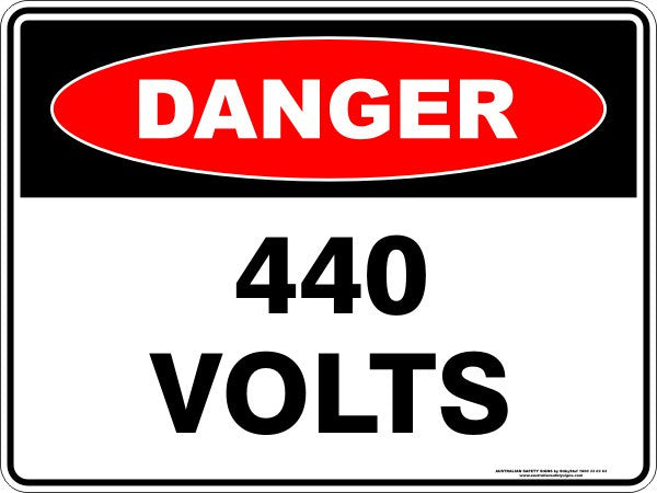440 VOLTS Safety Sign