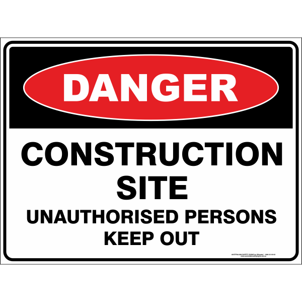10 Pack of Construction Site - Unauthorised Persons Keep Out - 3mm SignFlute