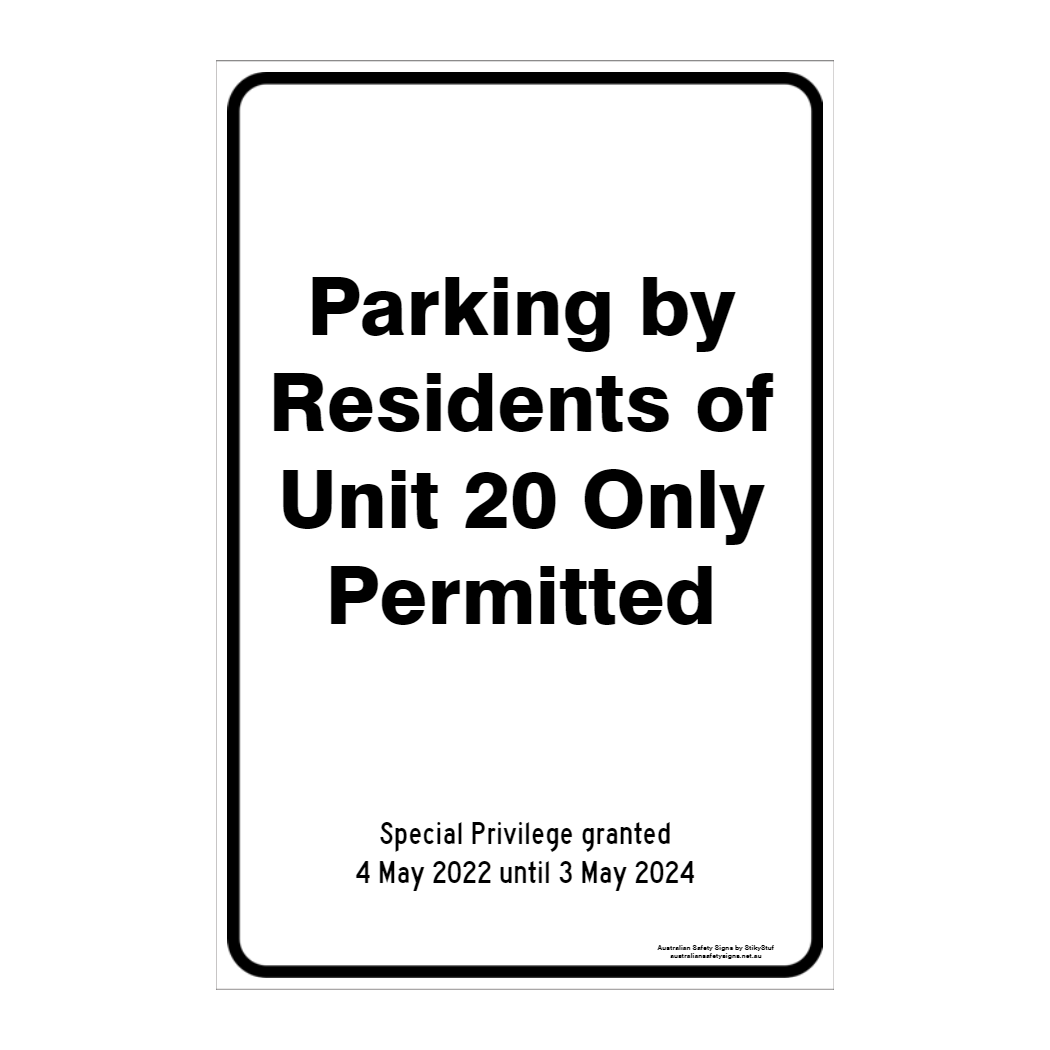 CUSTOM PARKING SIGN