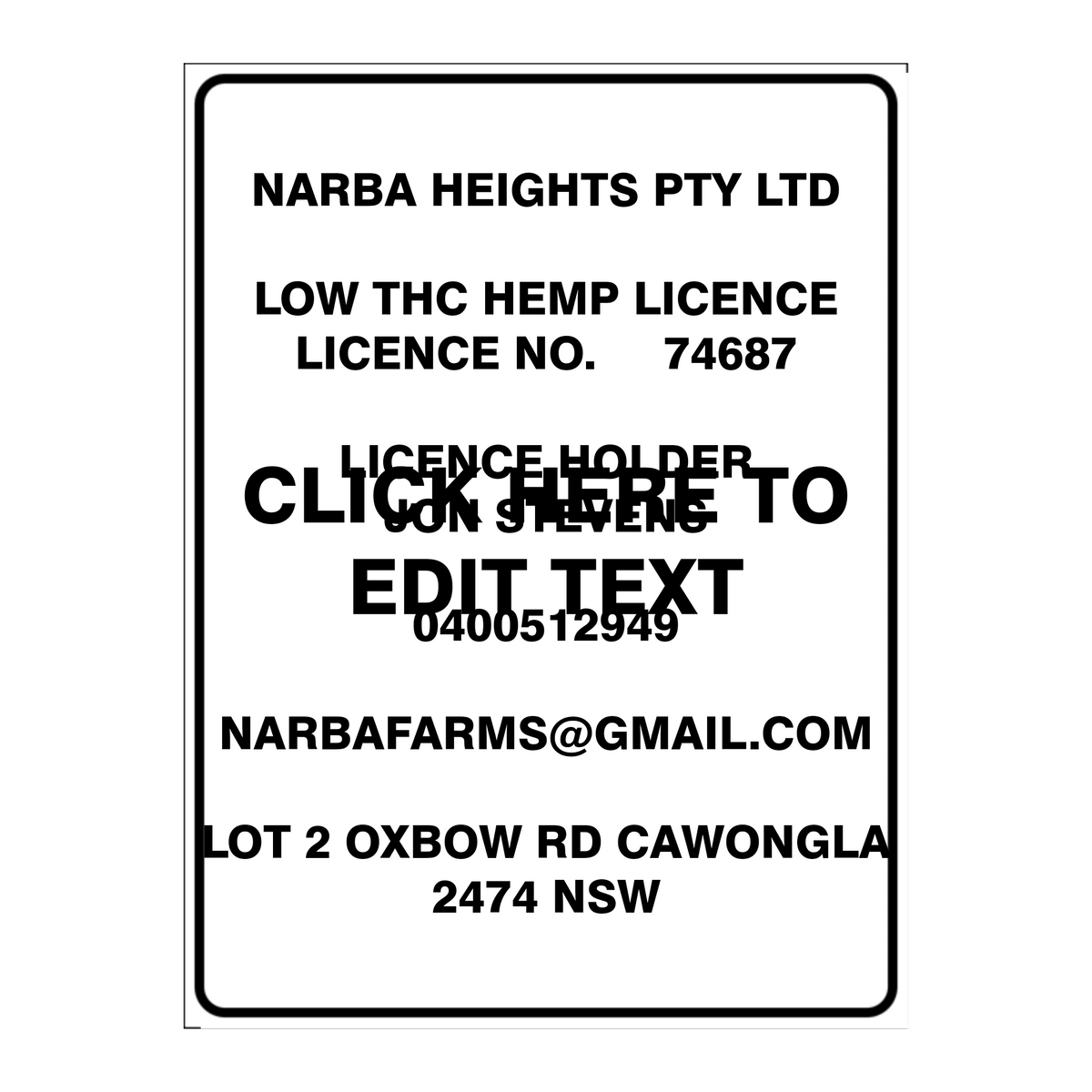 Custom Text Sign Portrait