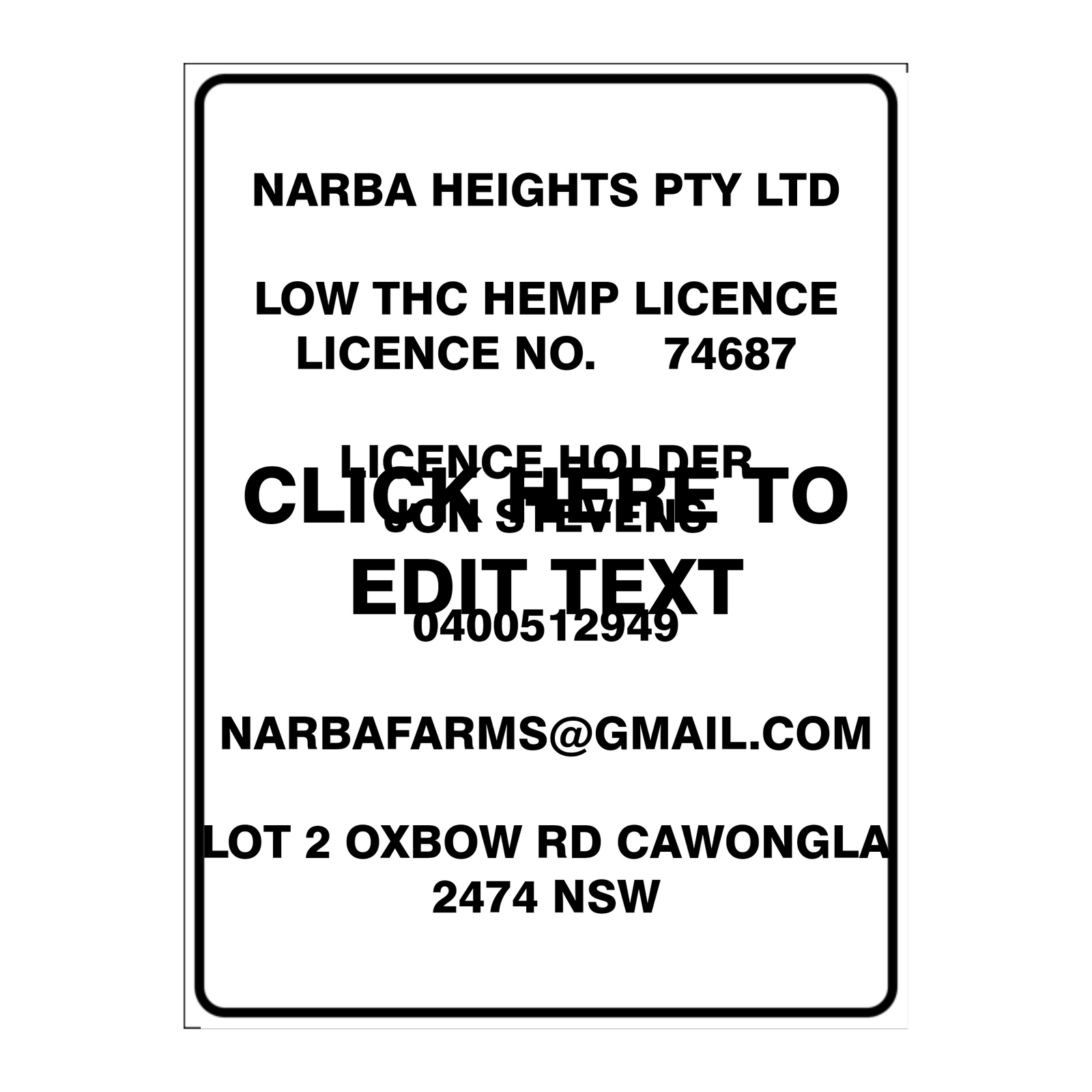 Custom Text Sign Portrait