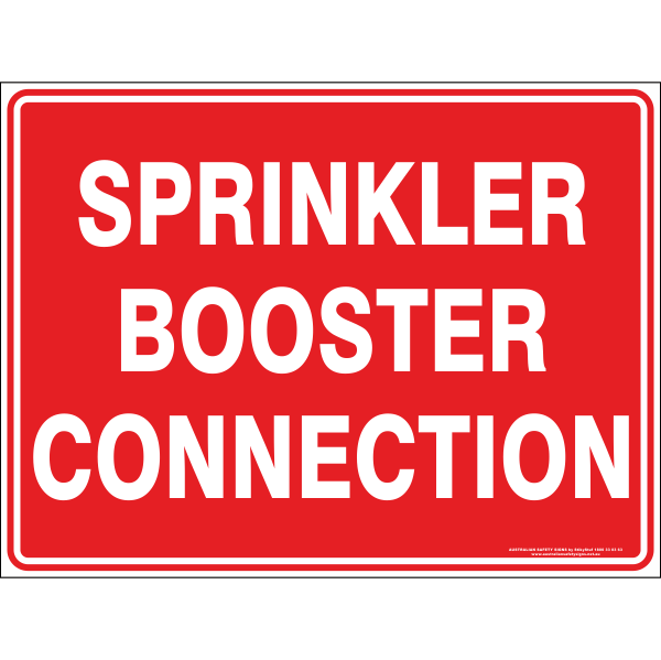 SPRINKLER BOOSTER CONNECTION Sign