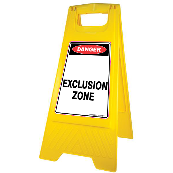 Defelection Zone Sign NEW EXCLUSION ZONE - A-FRAME - Australian Safety Signs