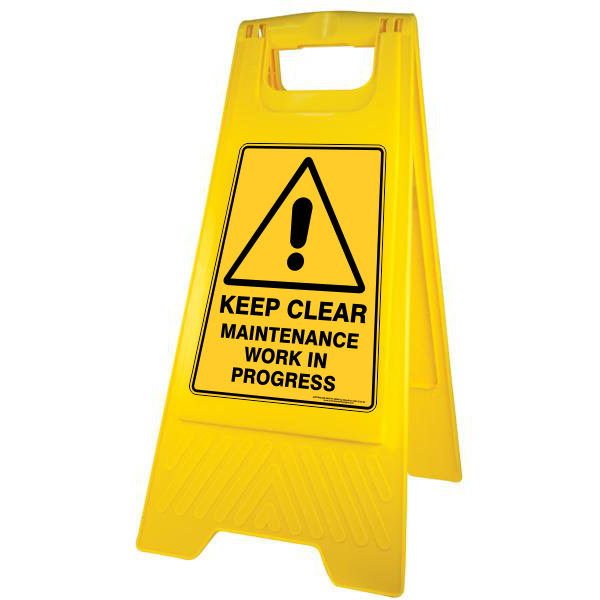 New Keep Clear Maintenance Work in Progress Floor Stand