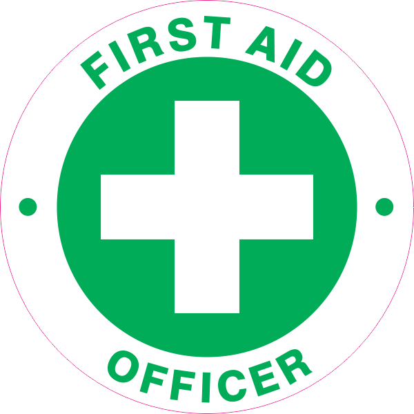 FIRST AID OFFICER HARD HAT STICKER