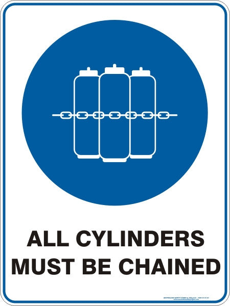 ALL CYLINDERS MUST BE CHAINED