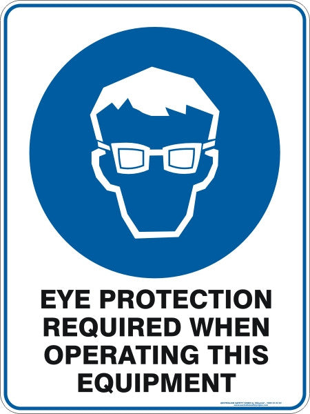 EYE PROTECTION REQUIRED WHEN OPERATING THIS EQUIPMENT