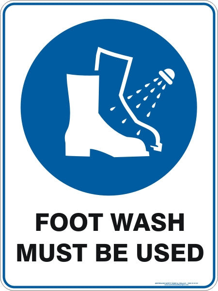 FOOT WASH MUST BE USED