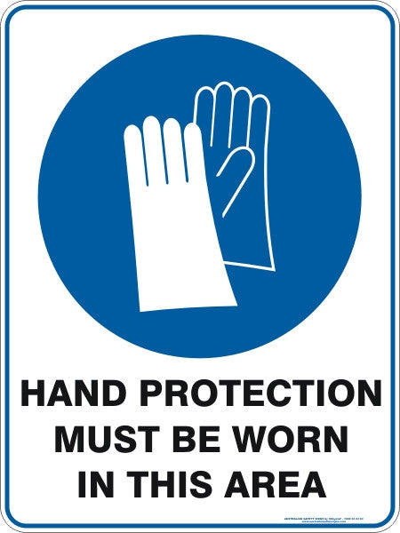 HAND PROTECTION MUST BE WORN IN THIS AREA