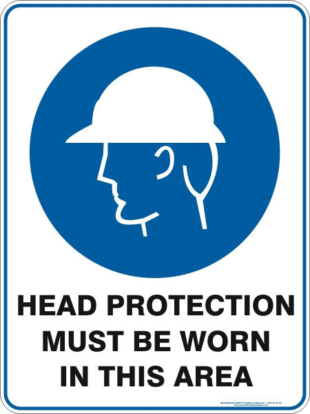 HEAD PROTECTION MUST BE WORN IN THIS AREA