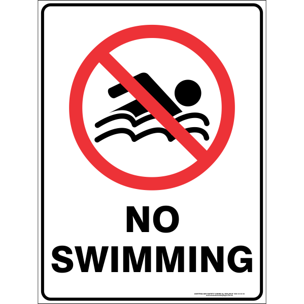 NO SWIMMING safety Sign