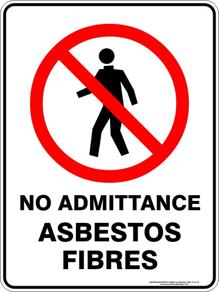 NO ADMITTANCE ASBESTOS FIBRES