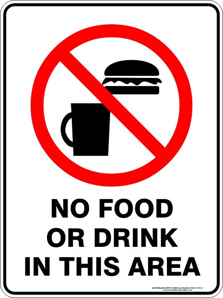 NO FOOD OR DRINK IN THIS AREA