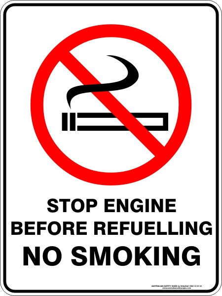 STOP ENGINE BEFORE REFUELLING NO SMOKING