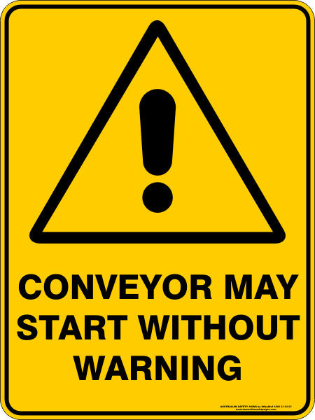 CONVEYOR MAY START WITHOUT WARNING
